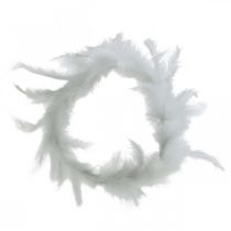 Couronne de Plumes Blanc Ø20cm Déco Couronne Printemps Vraies Plumes 3pcs