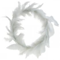 Article Couronne de plumes blanche Ø25cm Décoration de Pâques Couronne décorative de vraies plumes 2 pièces