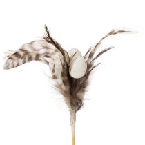 Article Branches décoratives en forme de plumes naturelles, 37 cm, lot de 12, pour une décoration de Pâques élégante.