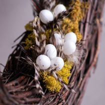 Article Branches décoratives en forme de plumes naturelles, 37 cm, lot de 12, pour une décoration de Pâques élégante.