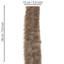 Article Bande en fausse fourrure pour décoration et bricolage 15x180cm marron 2 pièces