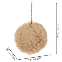 Article Boule décorative en synthétique 10 cm blanc et brun pour intérieur
