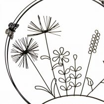 Décoration de fenêtre ressort, décoration à suspendre fleurs en métal Ø20,5cm 2pcs