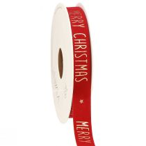 Article Ruban de Noël festif rouge avec inscription dorée &quot;Joyeux Noël&quot;, largeur 15 mm, longueur 5 m