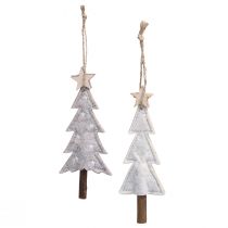 Article Décorations de Noël en feutrine, beige/crème, 17 cm, lot de 6, décorations de Noël