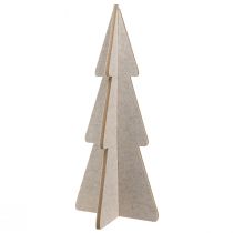 Article Décoration sapin de Noël en feutre sapin beige H80cm