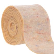 Article Ruban de feutrine, dessous de plat bicolore en feutrine de laine, orange/multicolore, 15 cm x 5 m