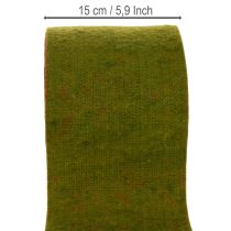 Article Ruban de feutrine de laine bicolore vert/rouge, 15 cm x 5 m, idéal pour décorer les pots de fleurs.
