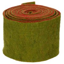 Article Ruban de feutrine de laine bicolore vert/rouge, 15 cm x 5 m, idéal pour décorer les pots de fleurs.