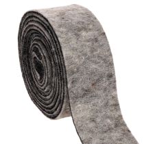 Article Ruban en feutrine, sangle pour casserole, 100 % laine, gris/noir, 7,5 cm de large, 5 m de long