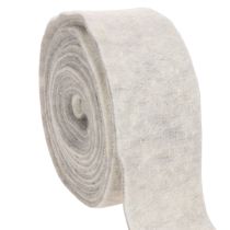 Article Bande de feutre 100 % laine, blanc et gris, 7,5 cm x 5 m, pour pots et décoration