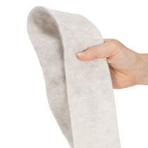 Article Bande de feutre 100 % laine, blanc et gris, 7,5 cm x 5 m, pour pots et décoration