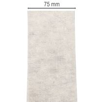 Article Bande de feutre 100 % laine, blanc et gris, 7,5 cm x 5 m, pour pots et décoration