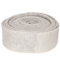 Article Bande de feutre 100 % laine, blanc et gris, 7,5 cm x 5 m, pour pots et décoration