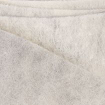 Article Bande de feutre 100 % laine, blanc et gris, 7,5 cm x 5 m, pour pots et décoration