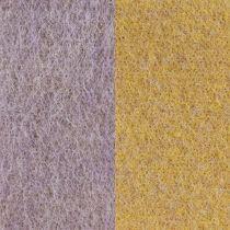 Article Ruban feutre, ruban pot, ruban laine bicolore jaune moutarde, violet 15cm 5m