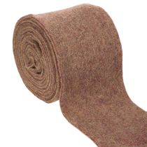 Article Ruban de feutre de laine bicolore 15 cm x 5 m, violet et brun clair, pour pots de fleurs