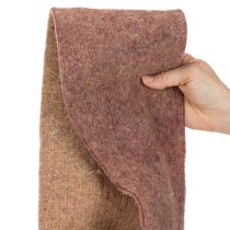 Article Ruban de feutre de laine bicolore 15 cm x 5 m, violet et brun clair, pour pots de fleurs