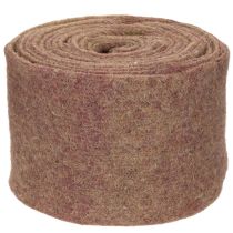 Article Ruban de feutre de laine bicolore 15 cm x 5 m, violet et brun clair, pour pots de fleurs