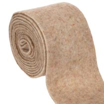 Article Bande de feutre de laine bicolore brun et blanc, 15 cm x 5 m, pour décoration de pots