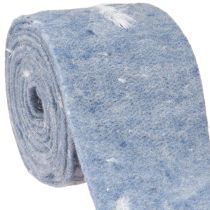 Article Ruban en feutre ruban de laine tissu décoratif plumes bleues feutre de laine 15cm 5m