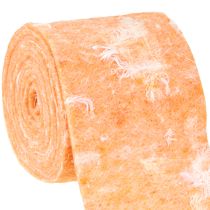 Article Ruban en feutre ruban de laine tissu décoratif plumes orange feutre de laine 15cm 5m