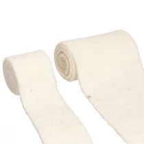 Article Ruban en feutre Ruban en laine Blanc L7cm/15cm L100/100cm Lot de 2