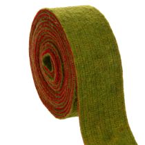 Article Ruban de feutre de laine rouge et vert, 7,5 cm x 5 m, pour décoration florale et pots