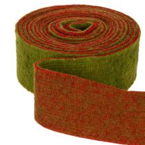 Article Ruban de feutre de laine rouge et vert, 7,5 cm x 5 m, pour décoration florale et pots