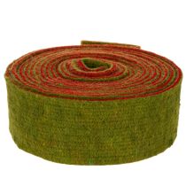 Article Ruban de feutre de laine rouge et vert, 7,5 cm x 5 m, pour décoration florale et pots