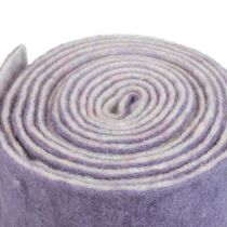 Ruban feutre Franzi ruban de laine feutre violet bicolore 15cm 4m