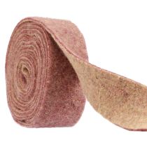 Ruban en feutre ruban de laine tissu décoratif rouge vin beige 7,5cm 5m