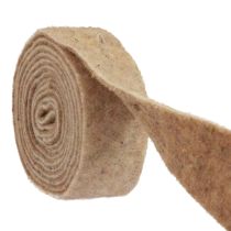 Article Ruban feutre ruban de laine tissu décoratif marron beige feutre de laine 7,5 cm 5 m