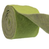 Ruban en feutre ruban de laine rouleau de feutre ruban décoratif vert gris 15cm 5m