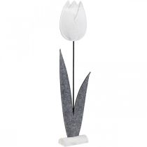 Fleur en feutre feutre déco fleur tulipe blanc H68cm