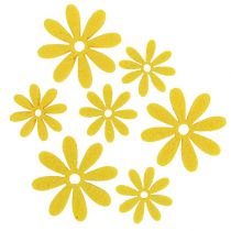 Ensemble de fleurs en feutre jaune 96pcs