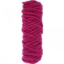 Fil de fil de feutre cordon de laine rose 20m