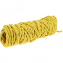 Article Cordon feutre laine de mouton fil de jute jaune L20m