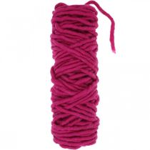 Cordon feutre avec fil fil de laine pour travaux manuels rose 20m