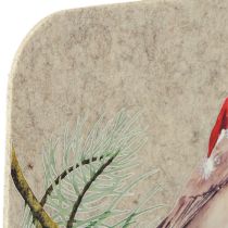 Article Dessous de plat en feutre gris rouge-gorge 40 x 30 cm, lot de 4