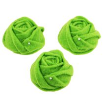 Feutrine vert rose Ø8cm H4.5cm 6pcs
