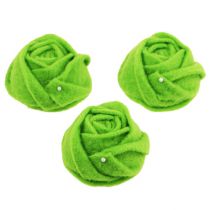 Article Feutrine vert rose Ø8cm H4.5cm 6pcs