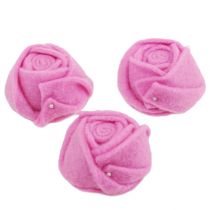 Feutre rose rose Ø8cm H4.5cm 6pcs