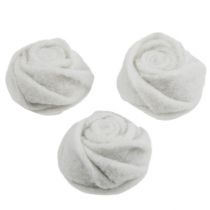 Feutre rose blanc Ø8cm H4cm 6pcs
