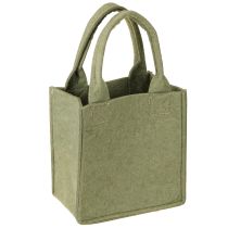 Article Sac en feutre Joyeux Noël petit avec anses Vert 15×10cm