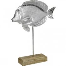 Poisson décoratif, décoration maritime, poisson en métal argenté, coloris naturel H28,5cm