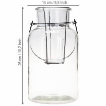 Article Lanterne déco Bouteille en verre avec Insert métal noir Ø13cm