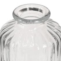 Article Vase bouteille en verre mini vases avec décor rétro H9cm 4pcs