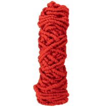 Article Cordon en laine duveteuse Mirabell avec jute, rouge, 25 m