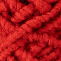 Article Cordon en laine duveteuse Mirabell avec jute, rouge, 25 m